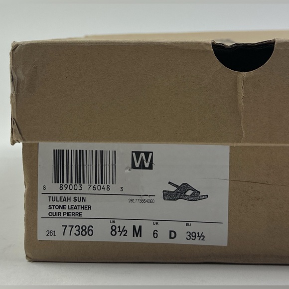 Clarks Tuleah Sun Stone Gray Leather Womens Wedge Sandals Slingback 26177386 - Picture 11 of 12